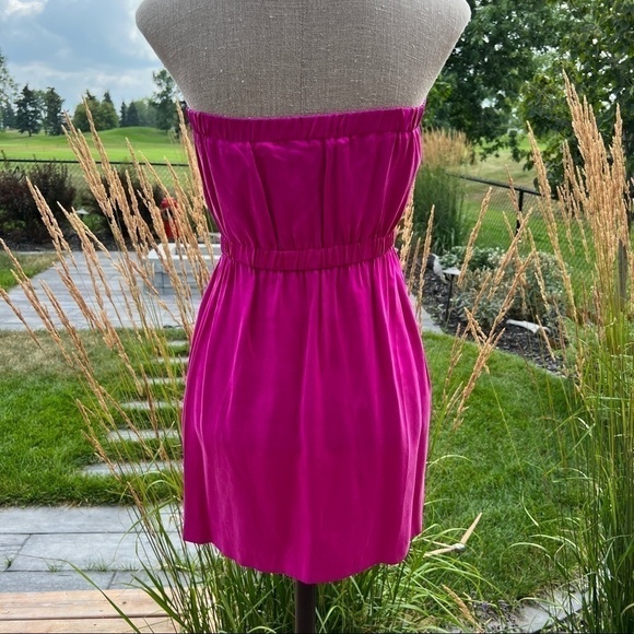 Cynthia Vincent Silk Strapless Ruffle Mini Dress Size 6 - Picture 7 of 15